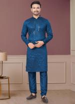 Pure Silk Rama Ceremonial Wear Embroidery Work Readymade Kurta Pajama